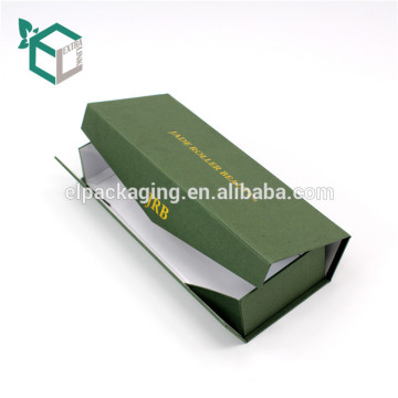 Dark green foldable gold stamping logo quality goods recycle material gift box